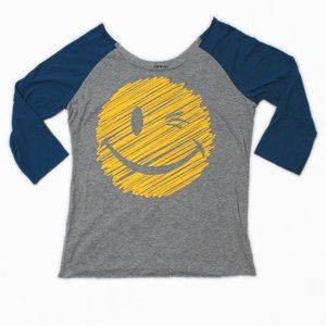 Large Joe Boxer Smiley Face Boatneck Baseball Tee